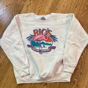 Vintage boxy oversized Rio de Janiero crew neck sweatshirt graphic screen print